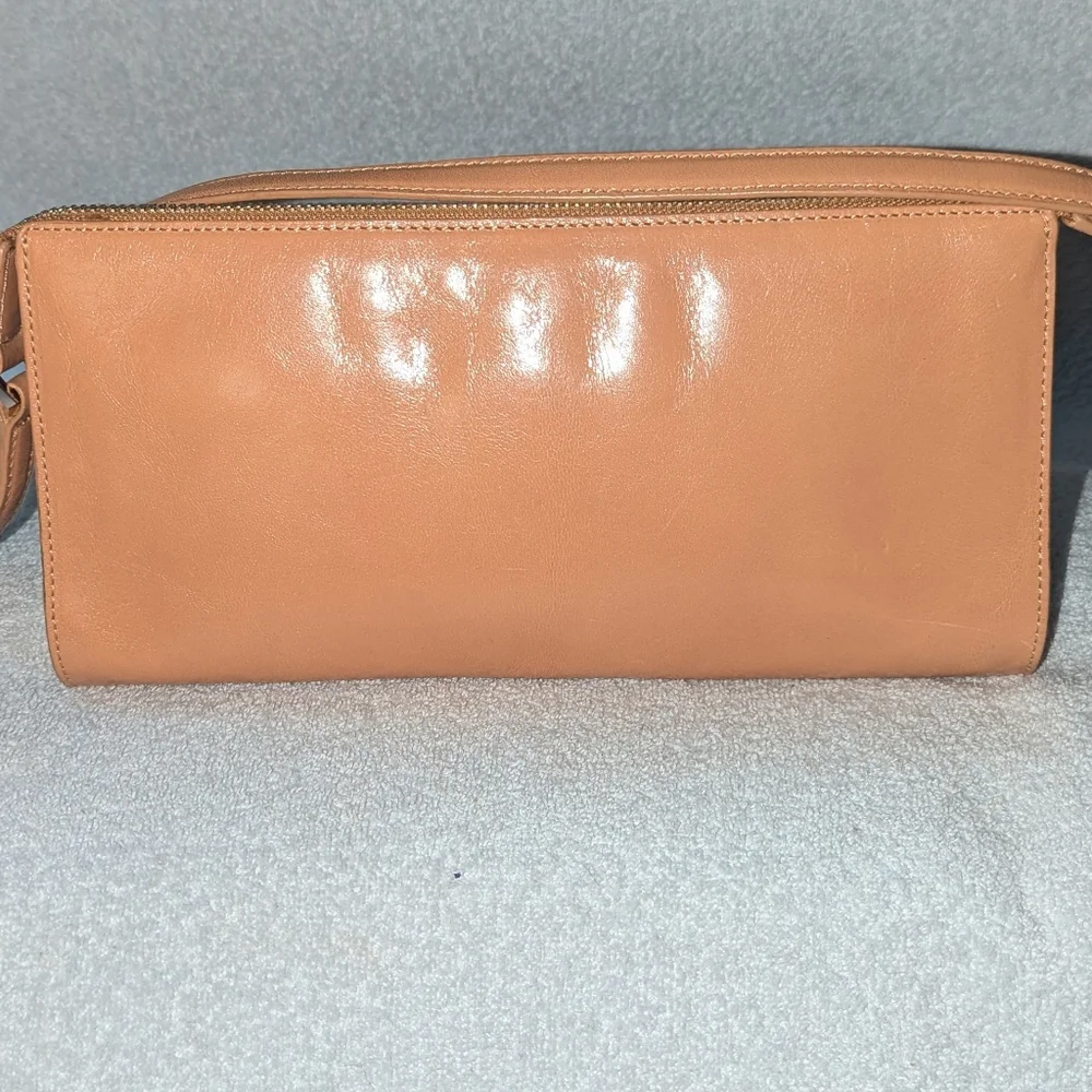 Monsac tan leather bag.